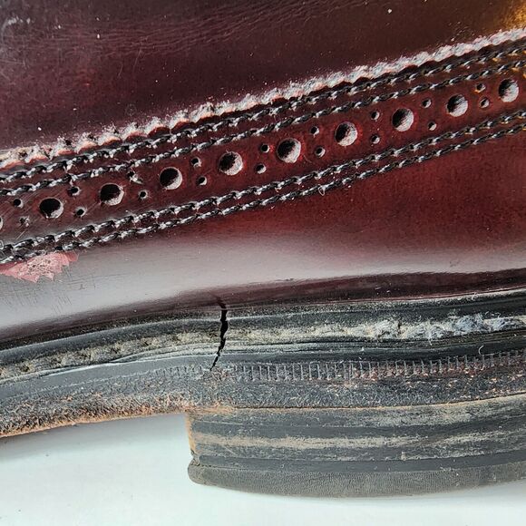 Florsheim Stratford Burgundy Oxblood Mens Size 9.5 Shoes 76400 Lace Wingtips main image 4